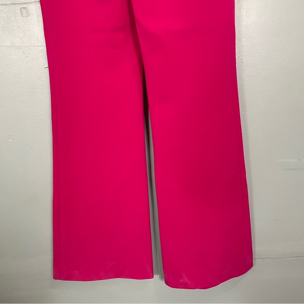 Diane Von Furstenberg Joan Wide Leg Pants Trouser Fuchsia Pink Flare Women Sz 6 - Picture 8 of 11